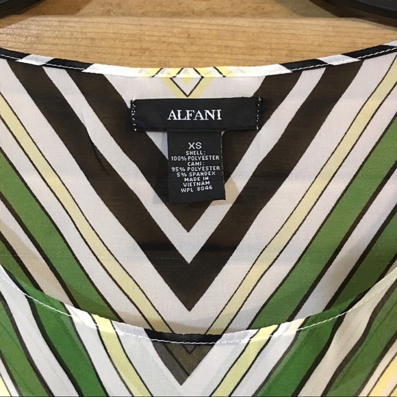 Alfani Chevron Angel Sleeves Blouse - Picture 3 of 5